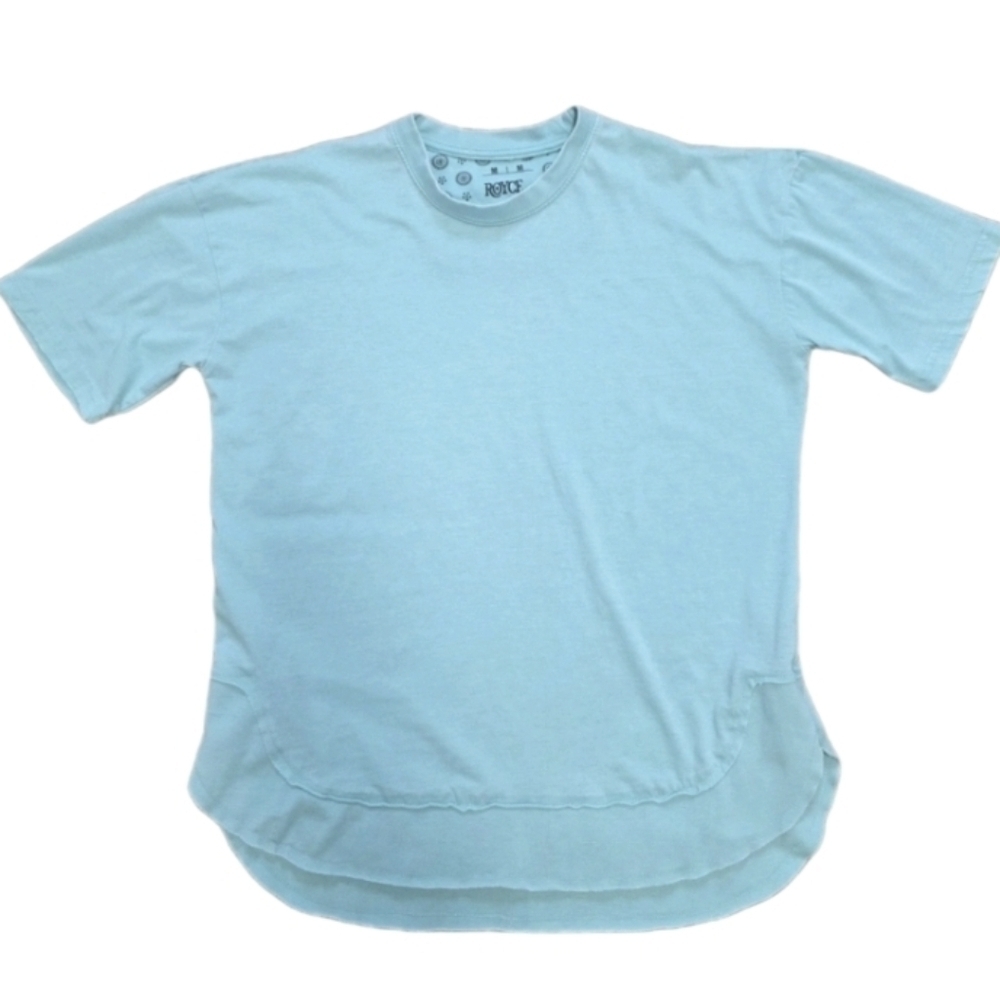 Royce Turquoise Blue Crewneck T-shirt Raw Edge Size Medium Casual Work Comfort